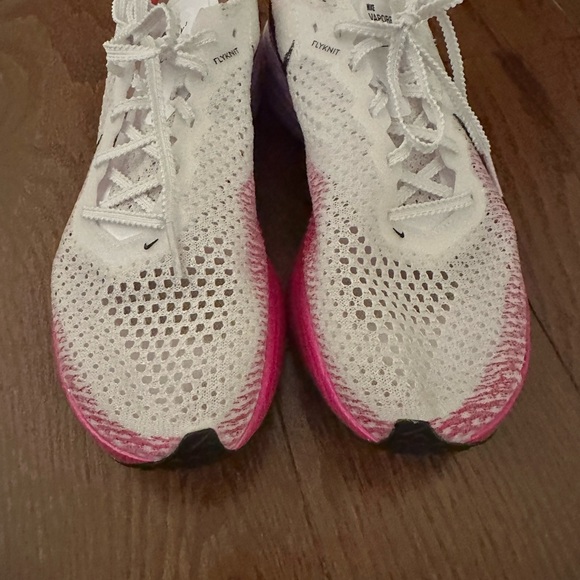 Nike Women's ZoomX Vaporfly Pink and White Athletic Running Shoes - Picture 7 of 8